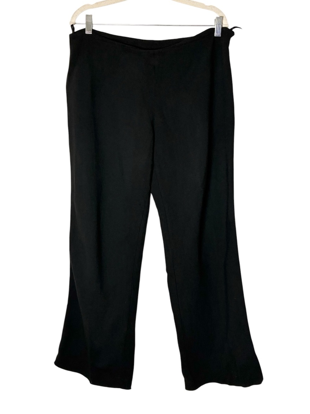 Eileen Fisher Black Wide Leg Trousers Pants Relaxed Timeless Side Zip Business